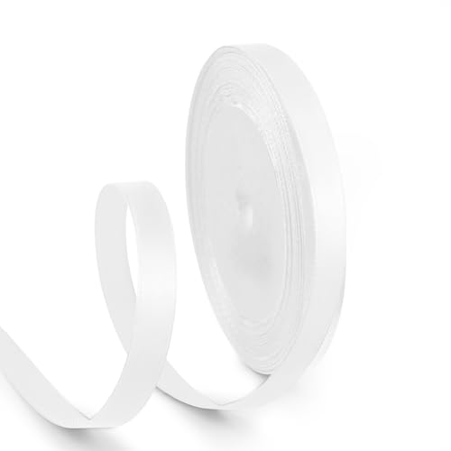 3 8 Inch 25 Yards Satin Ribbon White