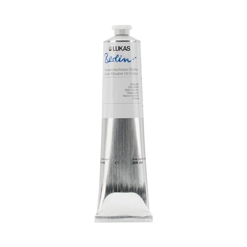 Berlin Pro Artists Water Mixable Oil Paint 200 ml Tube Zinc White (6.7628 Fl Oz)