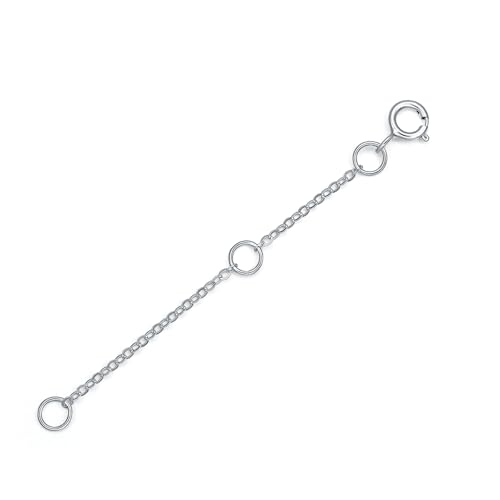 18K 750 Real White Gold Extender for Necklace Bracelet Anklet Extenders for Jewelry Gold Extension for Women Men Durable Adjustable Chain Accessories 1.97Inch