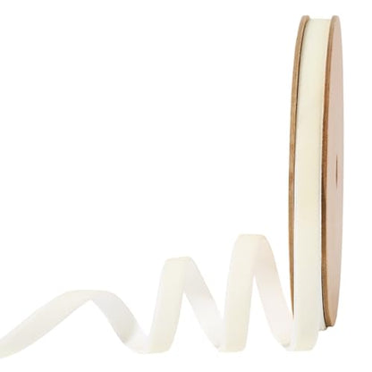 Ivory Thin Velvet Ribbon