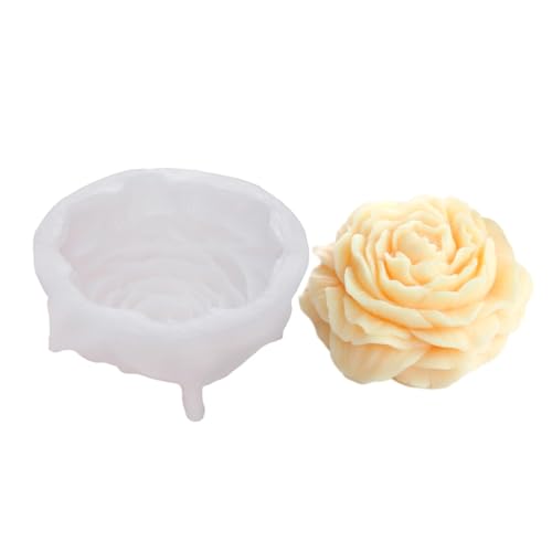 3.5In Peony Flower Silicone Candle Mold for Soap Resin Wedding Decor Craft