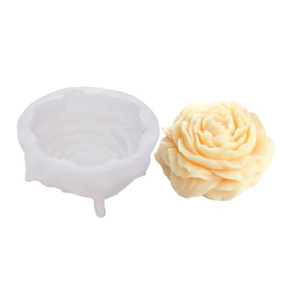 3.5In Peony Flower Silicone Candle Mold for Soap Resin Wedding Decor Craft
