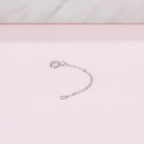 18K 750 Real White Gold Extender for Necklace Bracelet Anklet Extenders for Jewelry Gold Extension for Women Men Durable Adjustable Chain Accessories 1.77Inch