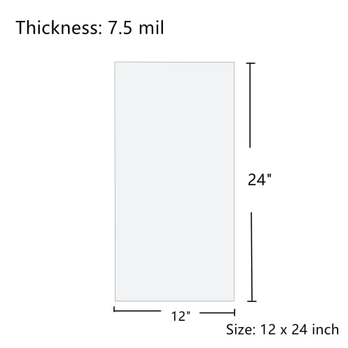 15 Sheets 7.5 mil Acetate Mylar Sheet 12 x 24 inch Transparent PET Blank Stencil Sheet for Cricut (15 Count)