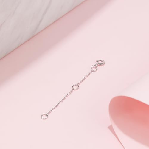 18K 750 Real White Gold Extender for Necklace Bracelet Anklet Extenders for Jewelry Gold Extension for Women Men Durable Adjustable Chain Accessories 1.97Inch