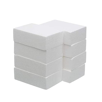 8 Pack Craft Foam Blocks 8X4X2 in Styrofoam Brick (8 Count)