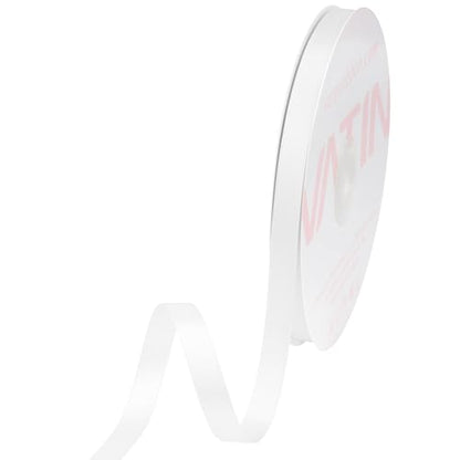 3 8 inches Double Faced White Polyester Satin Ribbon (150 Foot)