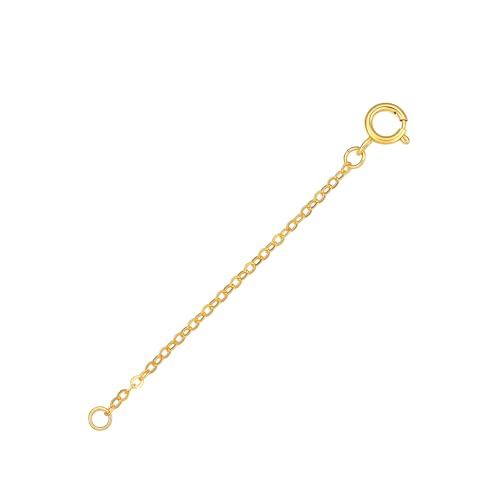 18K 750 Real Yellow Gold Extender for Necklace Bracelet Anklet Extenders for Jewelry Gold Extension for Women Men Durable Adjustable Chain Accessories 1.77Inch