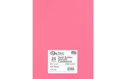 PA Paper Accents Stash Builder Cardstock 8.5" x 11" Hot Rose