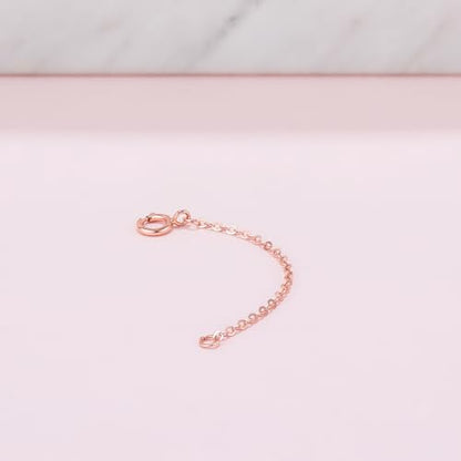18K 750 Real Rose Gold Extender for Necklace Bracelet Anklet Extenders for Jewelry Gold Extension for Women Men Durable Adjustable Chain Accessories 1.77Inch