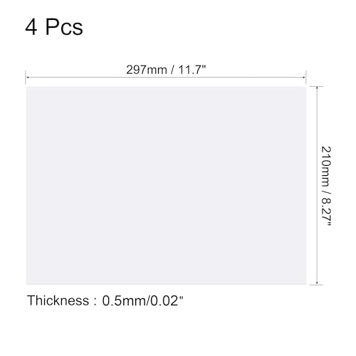 4Pcs A4 Gel Light Lighting Filter Overlay Transparent Color Correction Plastic Vinyl PVC Sheets Photography Television Clear (4 Count)