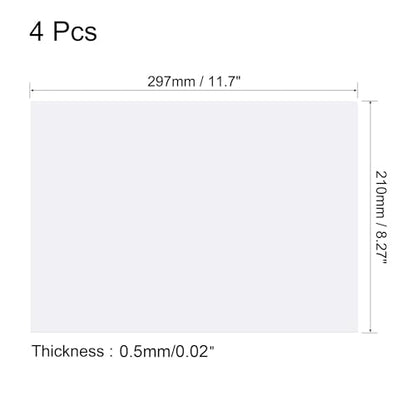 4Pcs A4 Gel Light Lighting Filter Overlay Transparent Color Correction Plastic Vinyl PVC Sheets Photography Television Clear (4 Count)