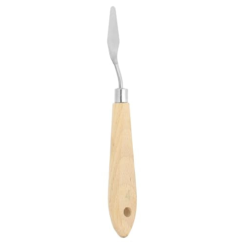 Art Spatula No.4 12mm Stainless Steel Flexible Palette Knife Painting Knife Painting Spatula Oil Painting Mixing Scraper with Wood Handle for Canvas Acrylic Painting