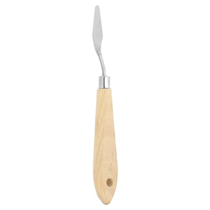 Art Spatula No.4 12mm Stainless Steel Flexible Palette Knife Painting Knife Painting Spatula Oil Painting Mixing Scraper with Wood Handle for Canvas Acrylic Painting