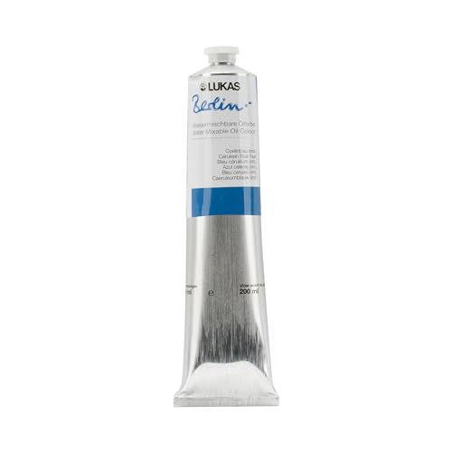 Berlin Pro Artists Water Mixable Oil Paint 200 ml Tube Cerulean Blue Hue (6.7628 Fl Oz)