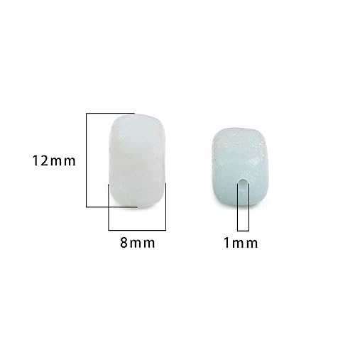 Natural Amazonite Cuboid Stone Loose Semi Gemstone Beads for Jewelry Making 8mmx12mm 38cm (33 Count)