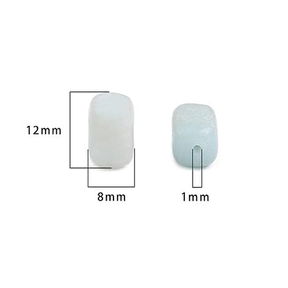 Natural Amazonite Cuboid Stone Loose Semi Gemstone Beads for Jewelry Making 8mmx12mm 38cm (33 Count)