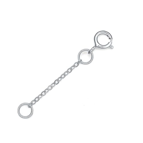 18K 750 Real White Gold Extender for Necklace Bracelet Anklet Extenders for Jewelry Gold Extension for Women Men Durable Adjustable Chain Accessories 0.98Inch