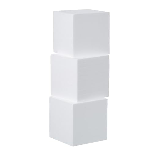3 Pack Craft Foam Blocks 5x5x5in Polystyrene Square Foam Cubes Arts