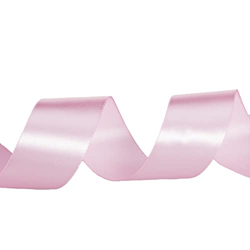 1 1 2 Inch Pink Solid Satin Ribbon for Gift Wrapping (150 Foot)