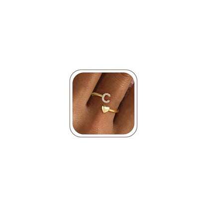 Gold Initial Rings for Women Non Tarnish