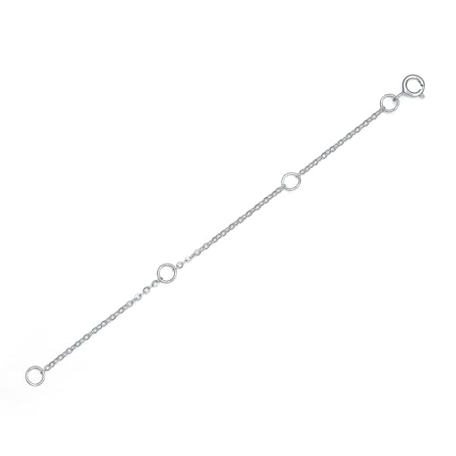 18K 750 Real White Gold Extender for Necklace Bracelet Anklet Extenders for Jewelry Gold Extension for Women Men Durable Adjustable Chain Accessories 3.54Inch