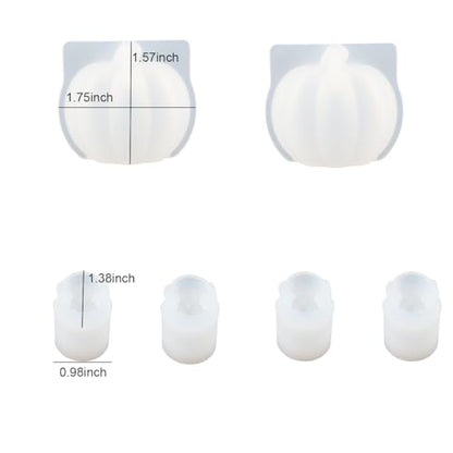 4Pcs Skull Resin Molds with 2Pcs Pumpkin Silicone Mold (6 Count)