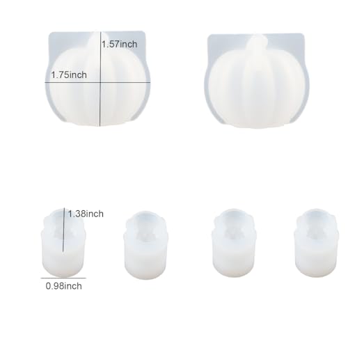 4Pcs Skull Resin Molds with 2Pcs Pumpkin Silicone Mold (6 Count)