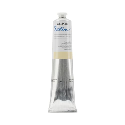 Berlin Pro Artists Water Mixable Oil Paint 200 ml Tube Naples Yellow Light (6.8 Fl Oz)