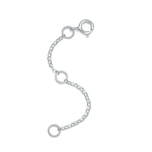 18K 750 Real White Gold Extender for Necklace Bracelet Anklet Extenders for Jewelry Gold Extension for Women Men Durable Adjustable Chain Accessories 1.97Inch