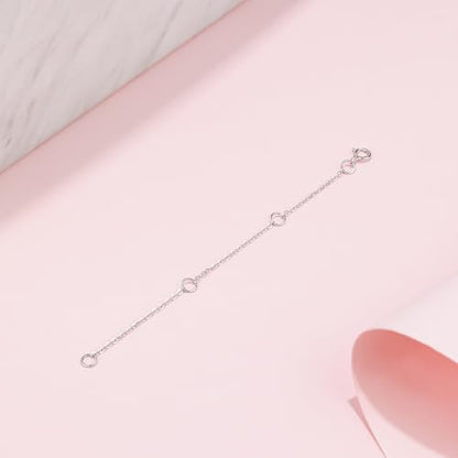 18K 750 Real White Gold Extender for Necklace Bracelet Anklet Extenders for Jewelry Gold Extension for Women Men Durable Adjustable Chain Accessories 3.54Inch