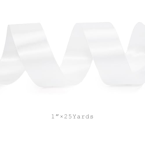 White Satin Ribbon 1 inch x 25 Yards