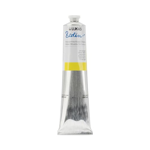Berlin Pro Artists Water Mixable Oil Paint 200 ml Tube Lemon Yellow