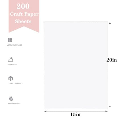 15”x 20”Kraft Paper Sheets Bulk White Paper (200 Count)