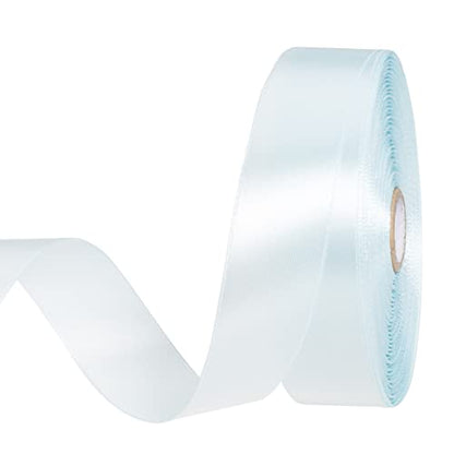 1 Inch Light Blue Solid Satin Ribbon for Gift Wrapping