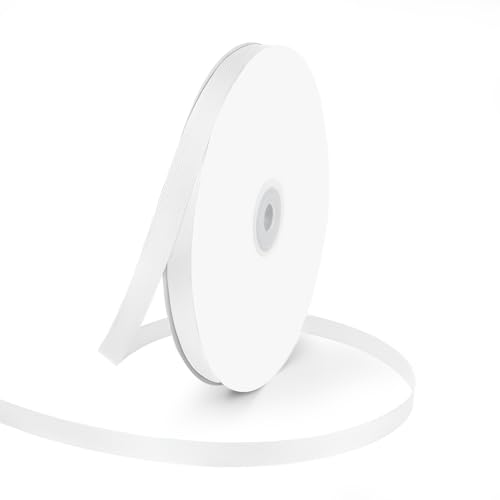 3 8" x 100 Yards White Satin Ribbon Crafts Gift Wrapping (300 Foot)