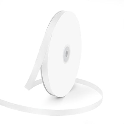 3 8" x 100 Yards White Satin Ribbon Crafts Gift Wrapping (300 Foot)