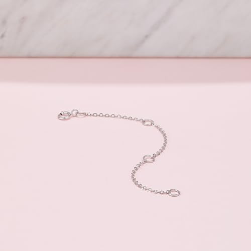 18K 750 Real White Gold Extender for Necklace Bracelet Anklet Extenders for Jewelry Gold Extension for Women Men Durable Adjustable Chain Accessories 3.54Inch