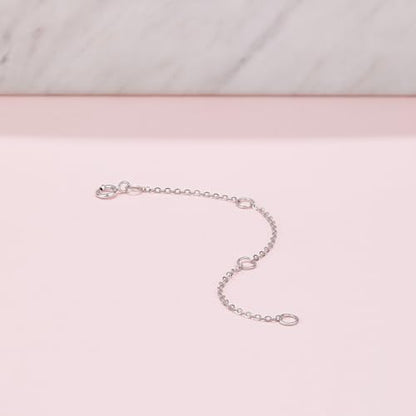 18K 750 Real White Gold Extender for Necklace Bracelet Anklet Extenders for Jewelry Gold Extension for Women Men Durable Adjustable Chain Accessories 3.54Inch