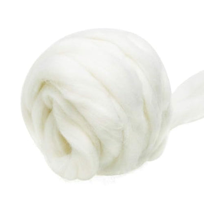 3.53oz Needle Felting Wool Roving for Needle Felting White Felting Wool (3.53 Ounce)