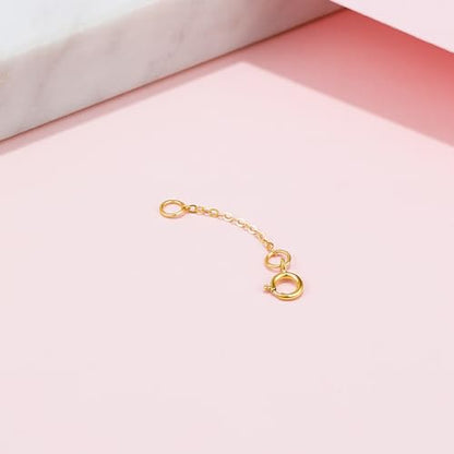 18K 750 Real Yellow Gold Extender for Necklace Bracelet Anklet Extenders for Jewelry Gold Extension for Women Men Durable Adjustable Chain Accessories 0.98Inch