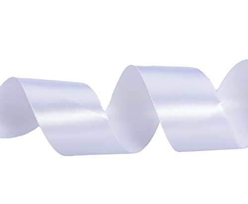 1 1 2 Inch White Solid Satin Ribbon for Gift Wrapping (150 Foot)
