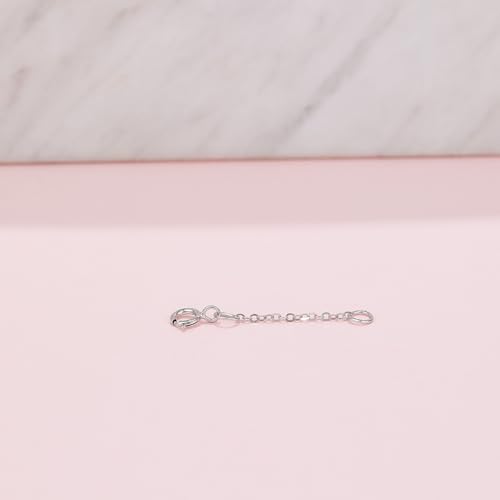 18K 750 Real White Gold Extender for Necklace Bracelet Anklet Extenders for Jewelry Gold Extension for Women Men Durable Adjustable Chain Accessories 0.98Inch