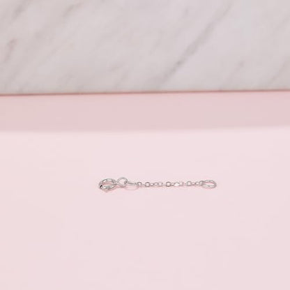 18K 750 Real White Gold Extender for Necklace Bracelet Anklet Extenders for Jewelry Gold Extension for Women Men Durable Adjustable Chain Accessories 0.98Inch