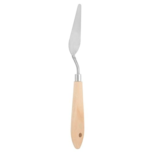 Art Spatula No.12 22mm Stainless Steel Flexible Palette Knife Painting Knife Painting Spatula Oil Painting Mixing Scraper with Wood Handle for Canvas Acrylic Painting