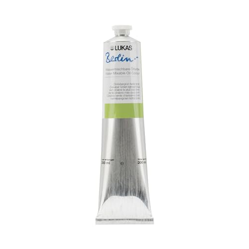 Berlin Pro Artists Water Mixable Oil Paint 200 ml Tube Cinnabar Green Light Hue (6.7628 Fl Oz)
