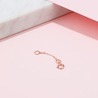 18K 750 Real Rose Gold Extender for Necklace Bracelet Anklet Extenders for Jewelry Gold Extension for Women Men Durable Adjustable Chain Accessories 0.98Inch