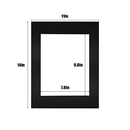 11x14 Black Picture Mats Pack of 14