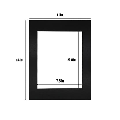 11x14 Black Picture Mats Pack of 14