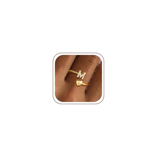 Gold Initial Rings for Girls Women